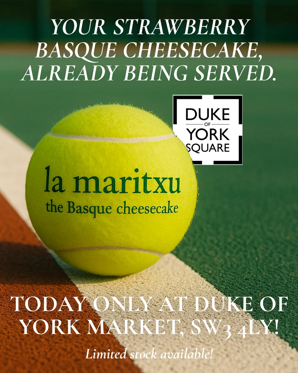 La Maritxu Strawberry Basque cheesecake at Duke of York market